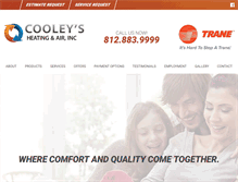 Tablet Screenshot of cooleysheatingandair.com